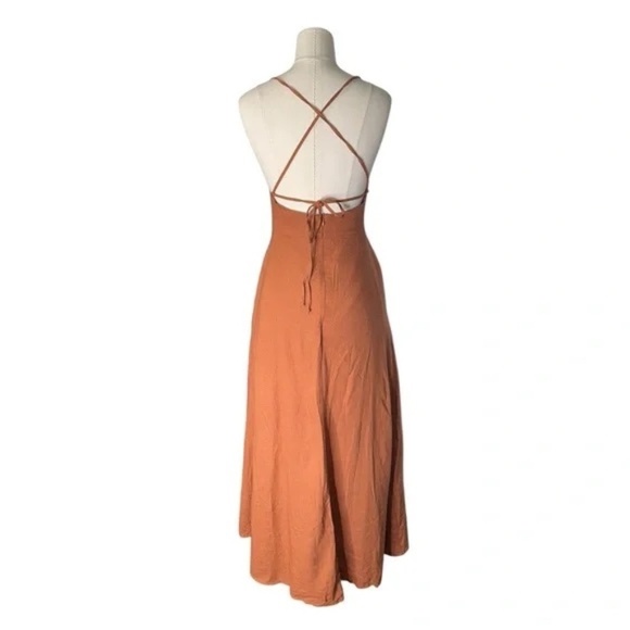 O.P.T. Brinley Linen Blend Midi Dress in XS. - Picture 3 of 6